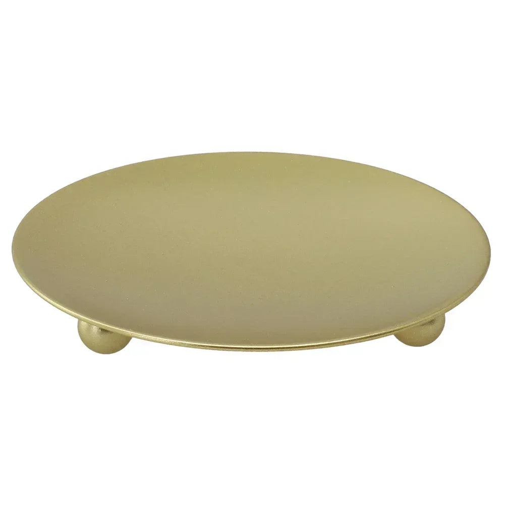 iron candle trays candle plate pillar tea candle gold + black