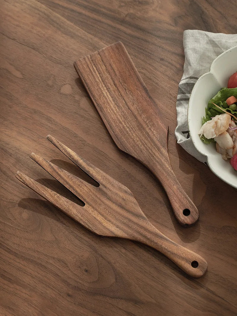 Wooden Salad Toss Set
