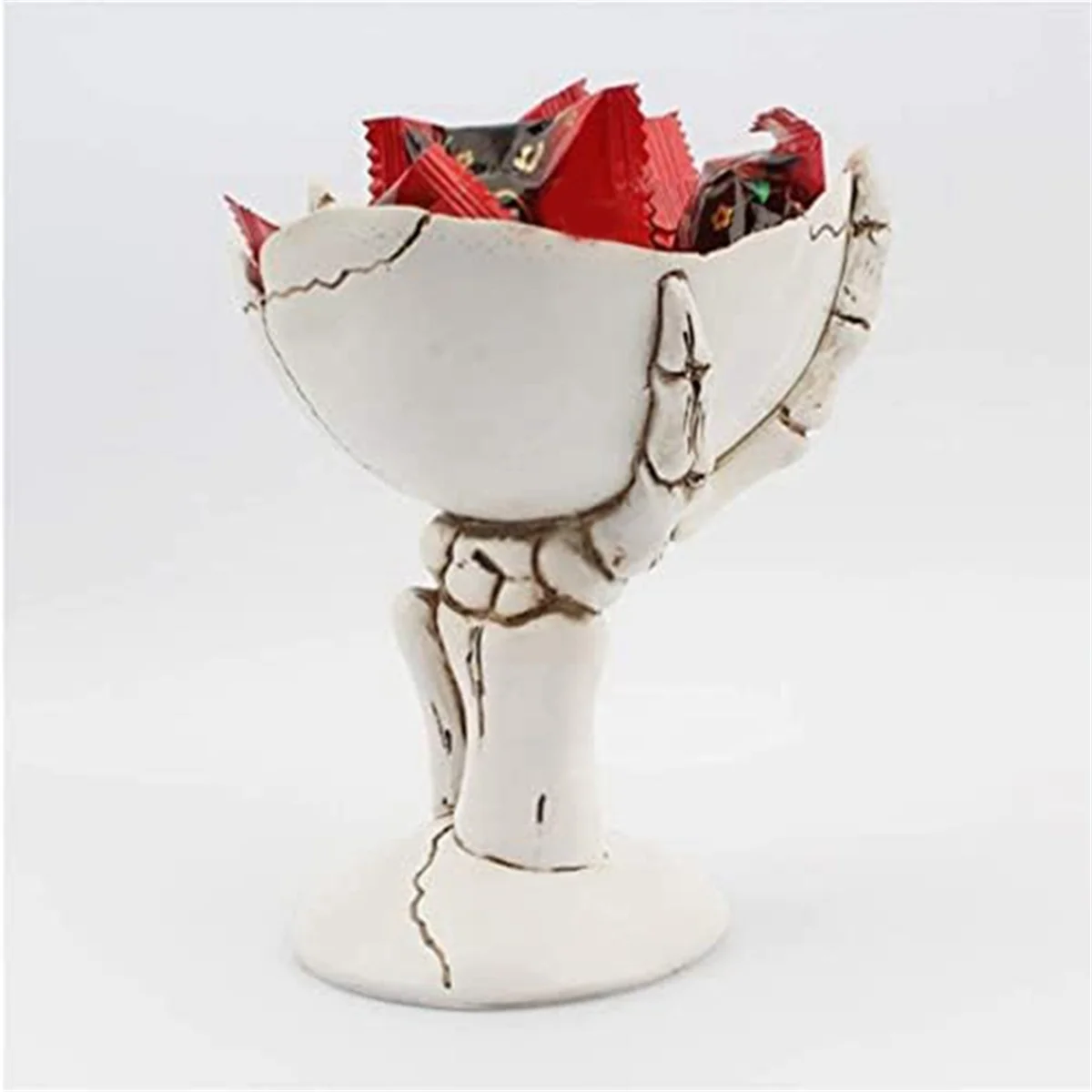 [New Upgrade Halloween Candy Bowls] Skeleton hands candy bowls are made of high-quality natural resin materials, and the has been polished by us to be smooth, round and shiny! Exquisite workmanship, every detail is perfect after our processing, 100% restore the authenticity of the picture! Strong and wear-, not easy to break, reusable until Halloween holiday! [Halloween Bowls for Candy Large] Rustic Halloween Candy Bowls adopt a novel skeleton hand design, nice halloween food tray and bowls, realistic and u