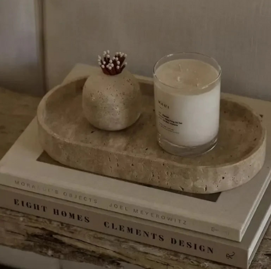 Travertine Match Holder