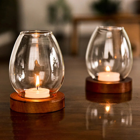 Rounded Glass Candle Holders